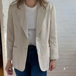 Vintage Beige Woven  Blazer